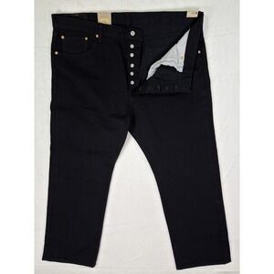 New 501XX Levis Jeans Mens 44x30 Big & Tall Black Straight Denim Button Fly